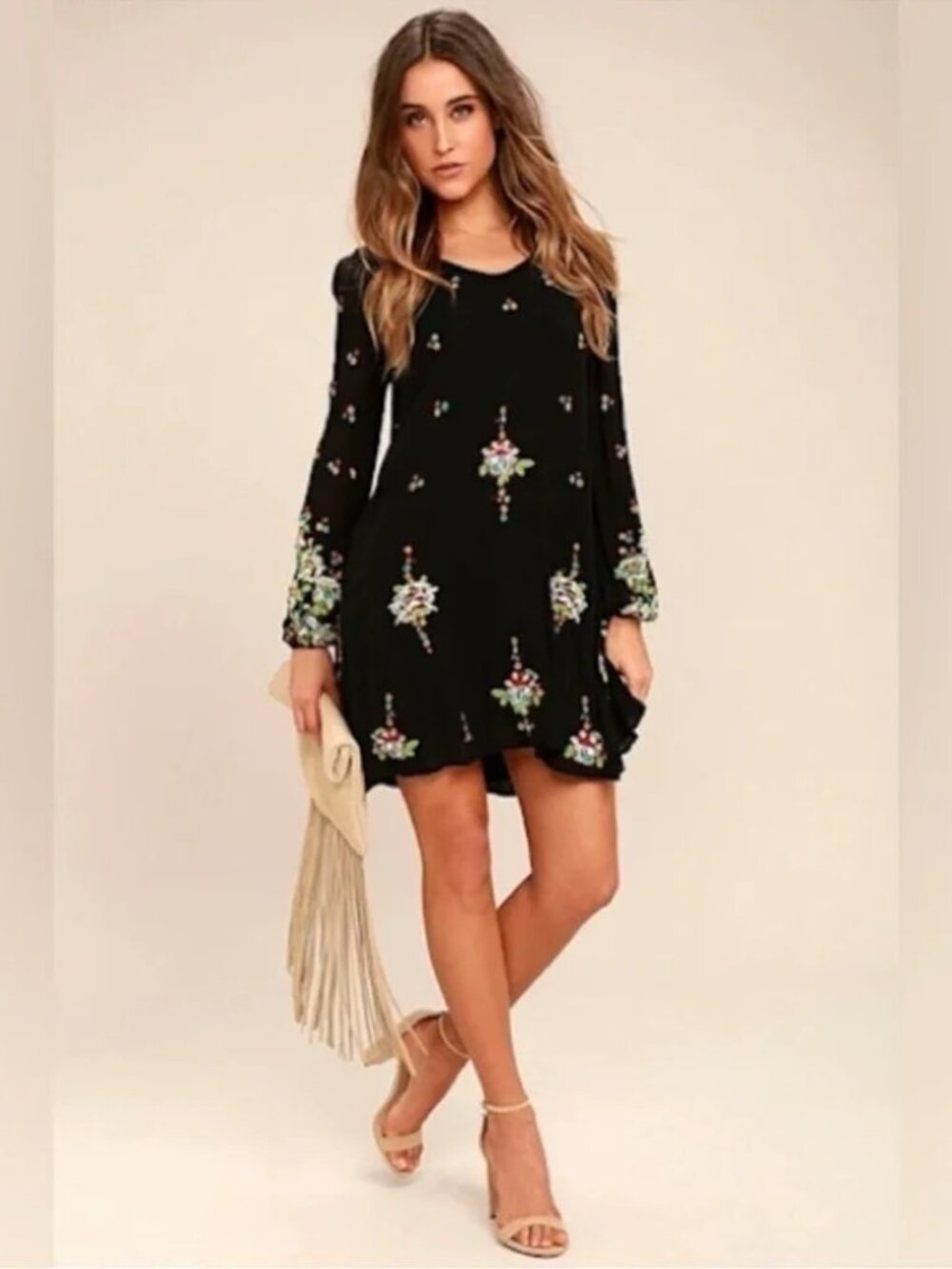 Free People Oxford Embroidered Mini Dress
